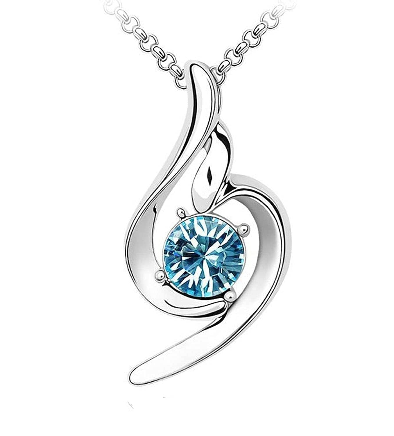Silver Plated Pendant With Chain Jewellery For Woman & Girls